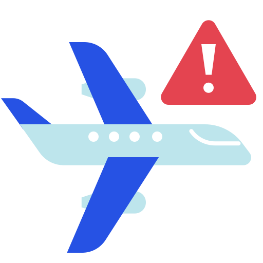 Avoid, risk, travel, coronavirus, restrictions, travel ban icon